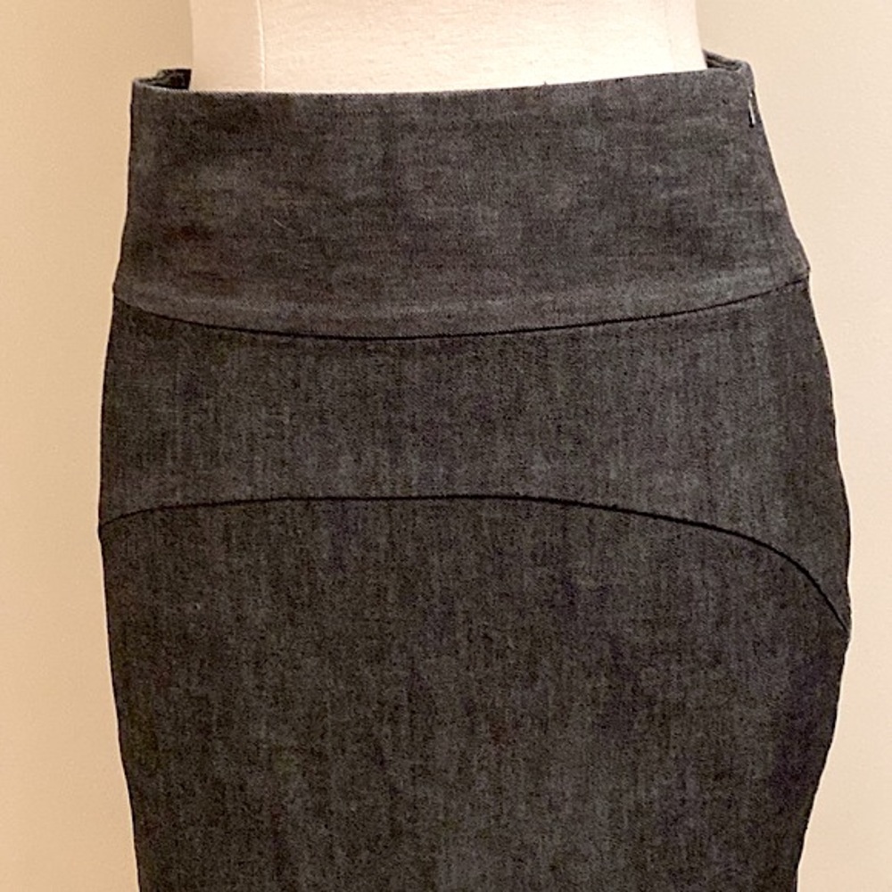 Gap Denim Charcoal Black Wide Waist Back Slit Casual Jean Skirt Size 6 - Picture 2 of 13